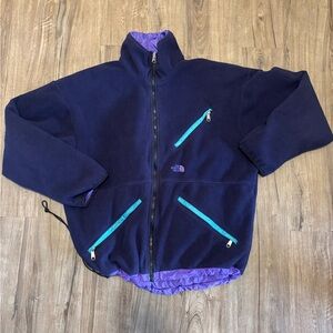 The North Face Purple and Blue Jacket VINTAGE REVERSEABLE